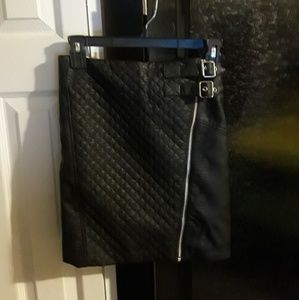 Black Leather Skirt with zipper